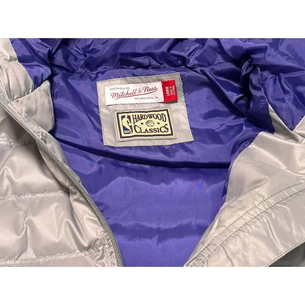 Utah Jazz Mitchell & Ness Hardwood Classic Starter Puffer Hooded Jacket Mens L